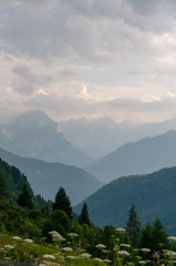 Fototapeta premium Mountain Scenery of the Italian Dolomites on a summers Afternoon