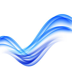 wavy abstract background blue waves on white background