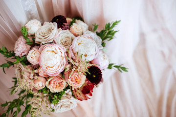 Wedding flowers, bridal bouquet closeup.
