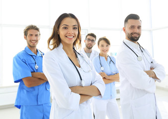 bottom view.professional team of doctors medical center