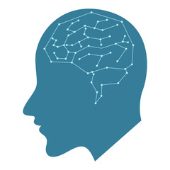 Abstract network ai brain. Vector illustration design