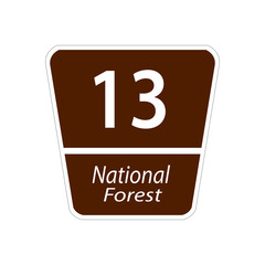 USA traffic road signs. national forest road sign. vector illustration