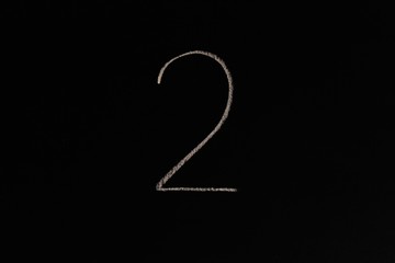 Zwei, 2, Zahl, Kreide, Nummer, Bildung, Wissen, Z&auml;hlen