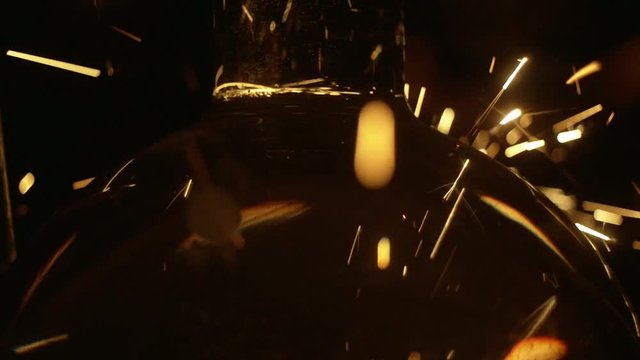 Sparks Fly In A Spatio Temporal Continuum Refracted In Glass