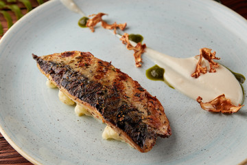 Grilled white fish with cauliflower