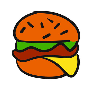 Burger/Cheeseburger &ndash; Logo, flat design