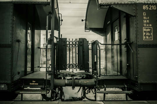 nostalgic train at the train station