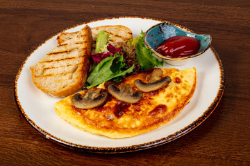 Omelet with mushrooms