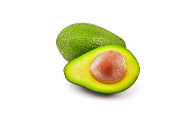 Fresh green avocado isolated