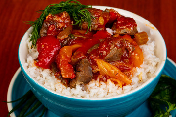 Rice withh meat and vegetables