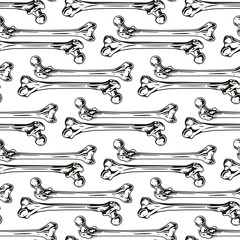 Seamless pattern with human bones. Helloween vector illustration, background, textile print.