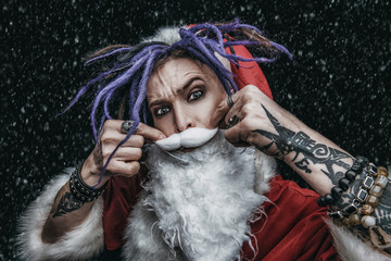 bright hairstyle of santa