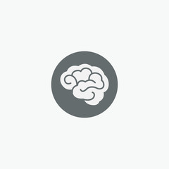 Brain icon flat, vector
