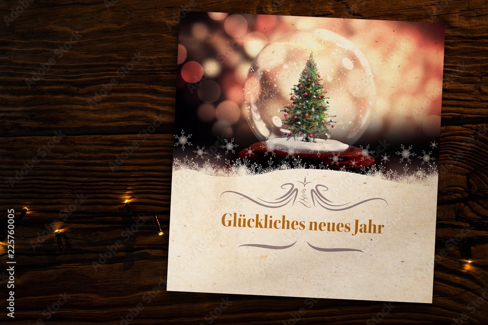 Aufkleber composite image of composite image of christmas tree in snow