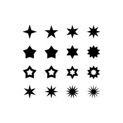 Set of vector stars