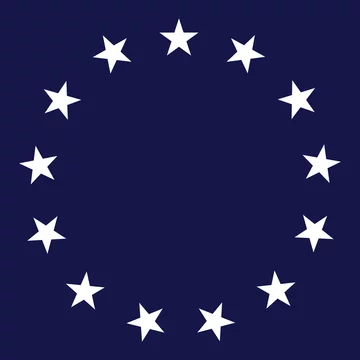 13 Star Circle isolated vector illustration thirteen white stars