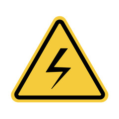 Vector electricity warning sign