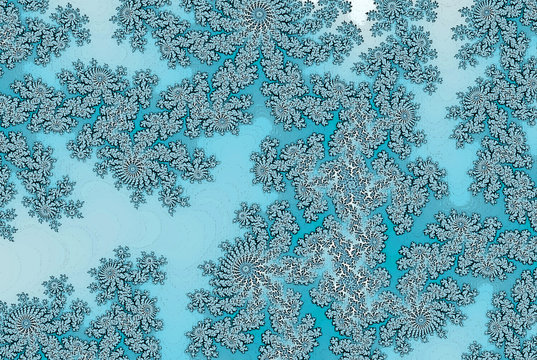 teal fractal lace abstract pattern