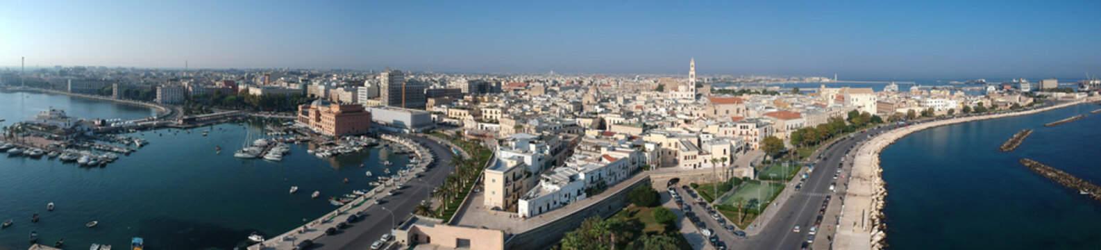 Panoramic view of Bernalda, in the province of Matera, Basilicata. Aerial view