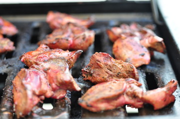 Chicken liver on the grill