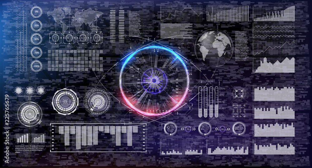Poster hud elements,graph.vector illustration.head-up display elements for the web.