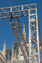 statue of the Madonnina on the cathedral of Milan