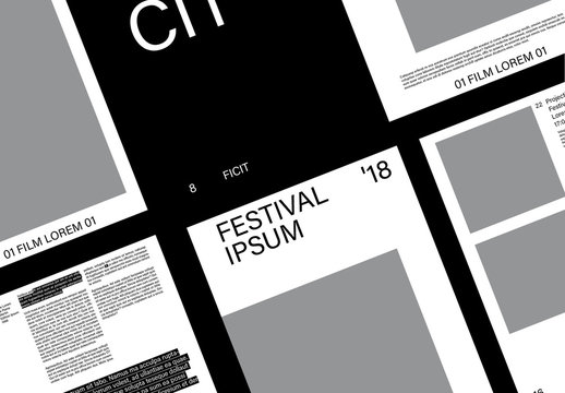 Mise en forme de catalogue d'&eacute;v&eacute;nements noir et blanc