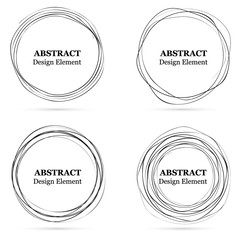 Set of abstract hand drawn circles for your design. Scribble circle lines vector. Black circular doodle isolated on the white background. Vector abstract logo design element.