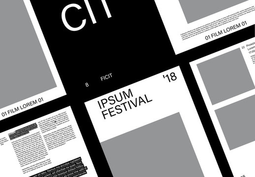 Layout catalogo evento bianco e nero