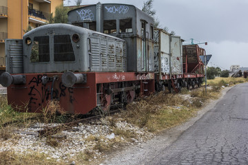 Fototapeta na wymiar Abandoned old train