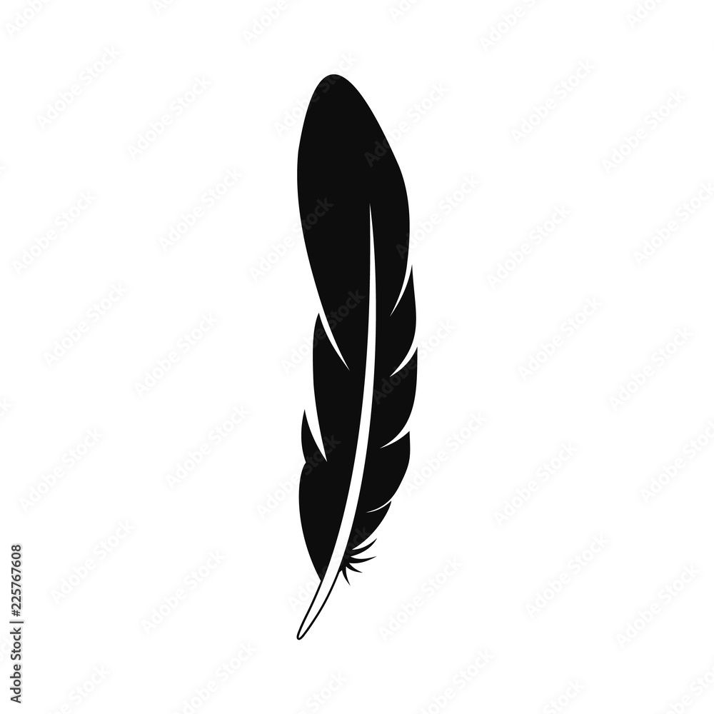 Aufkleber ink feather icon. simple illustration of ink feather vector icon for web design isolated on white ba