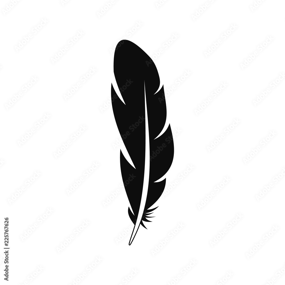 Sticker Quill feather icon. Simple illustration of quill feather vector icon for web design isolated on white background