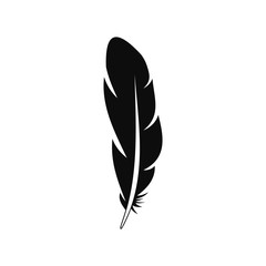 Quill feather icon. Simple illustration of quill feather vector icon for web design isolated on white background - obrazy, fototapety, plakaty