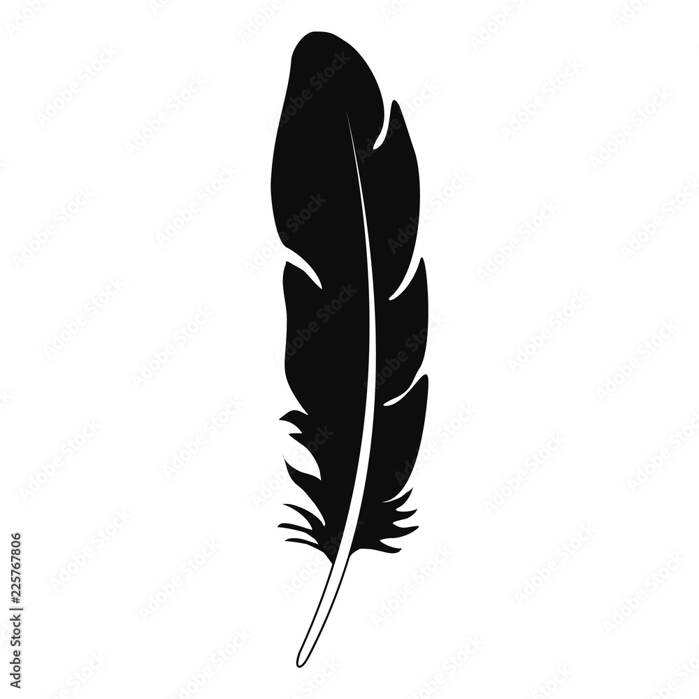 Poster rainbow feather icon. simple illustration of rainbow feather vector icon for web design isolated on 