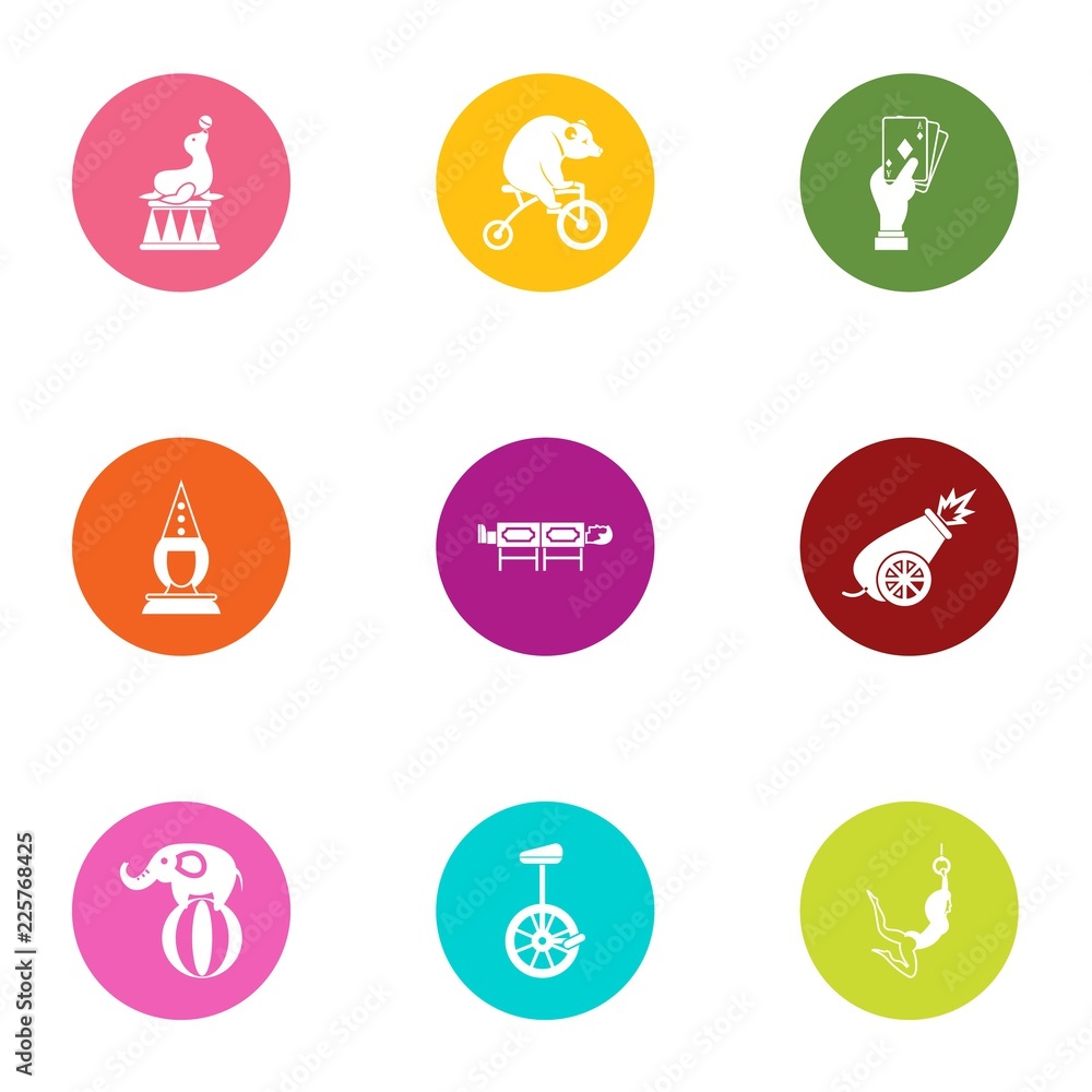 Poster taming icons set. flat set of 9 taming vector icons for web isolated on white background