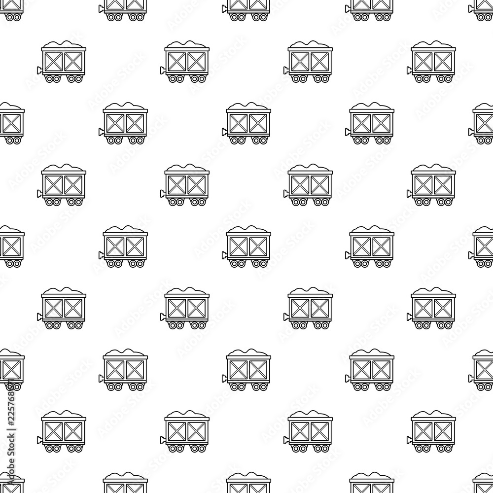 Poster railway wagon pattern vector seamless repeating for any web design