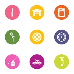 Shed icons set. Flat set of 9 shed vector icons for web isolated on white background