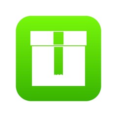 Box icon digital green for any design isolated on white vector illustration