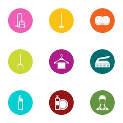 Floor cleaning icons set. Flat set of 9 floor cleaning vector icons for web isolated on white background