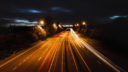Traffic on highway at night