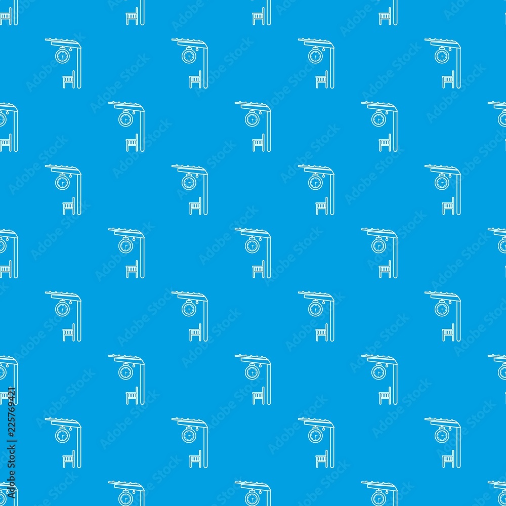Poster platform railway pattern vector seamless blue repeat for any use