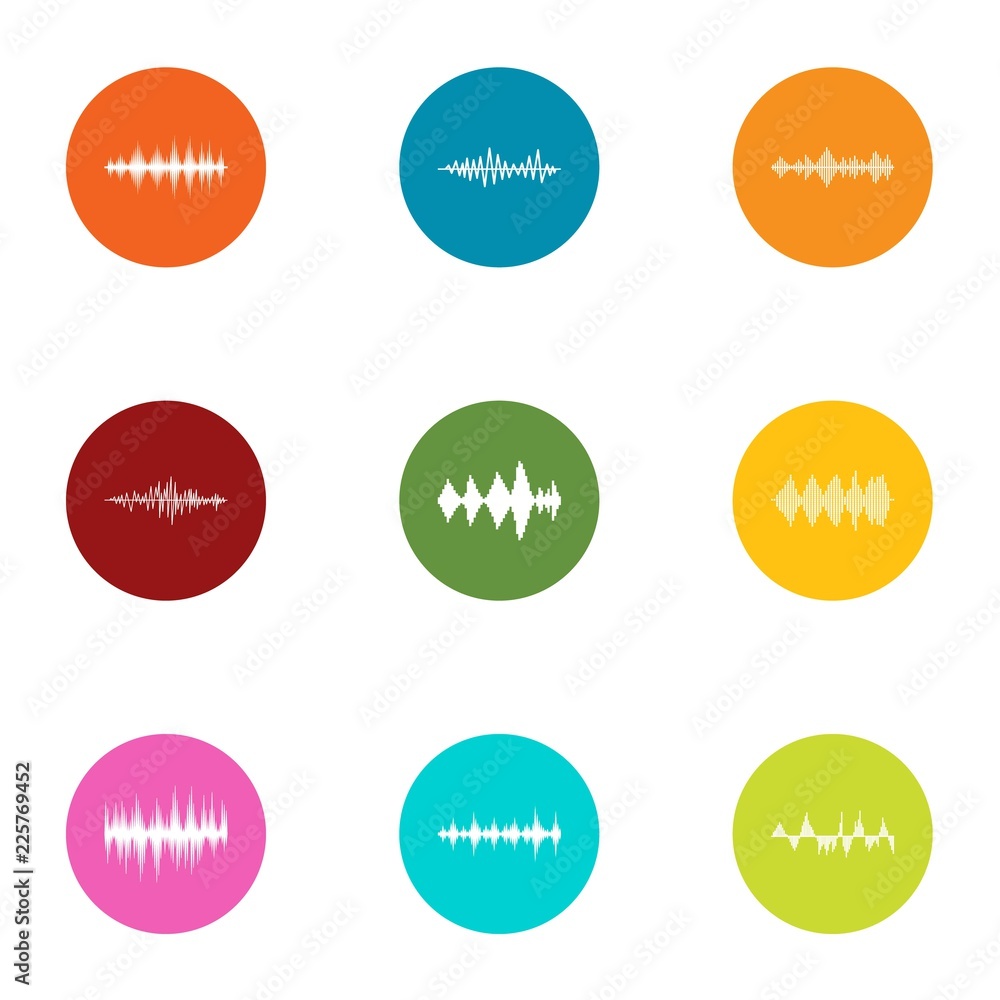 Aufkleber fluctuation icons set. flat set of 9 fluctuation vector icons for web isolated on white background