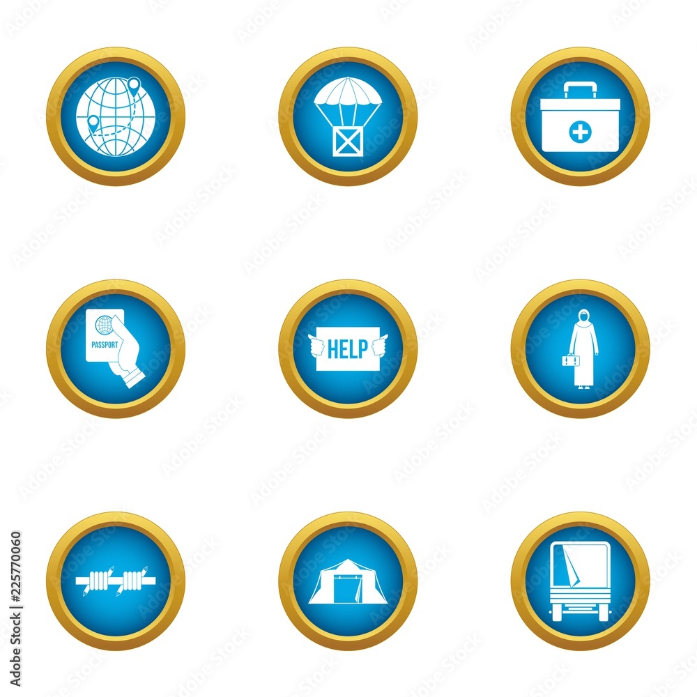 Poster donate help icons set. flat set of 9 donate help vector icons for web isolated on white background