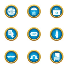 Donate help icons set. Flat set of 9 donate help vector icons for web isolated on white background