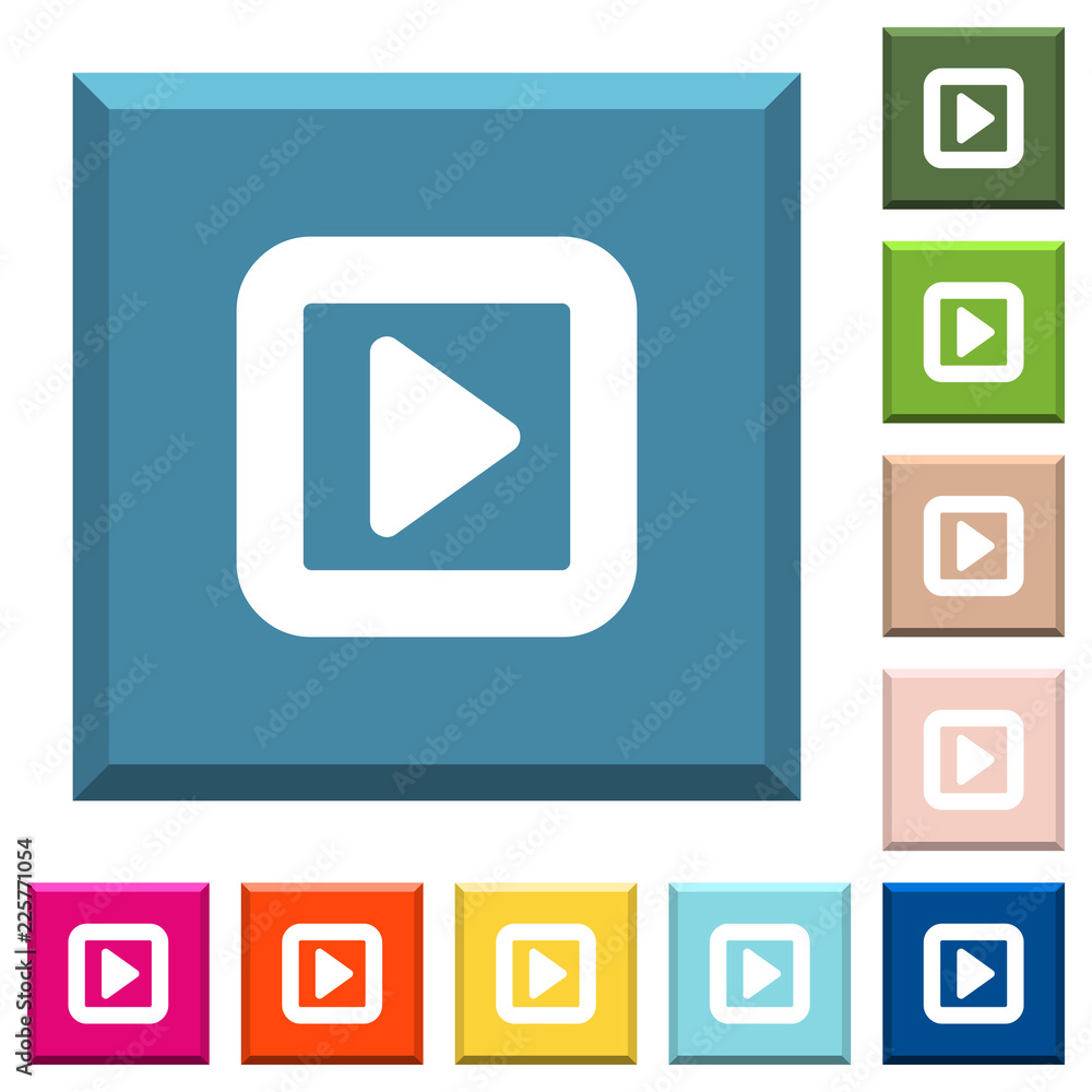 Poster toggle right white icons on edged square buttons