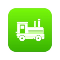 Locomotive icon digital green for any design isolated on white vector illustration