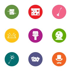 Divination icons set. Flat set of 9 divination vector icons for web isolated on white background