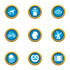 Taproom icons set. Flat set of 9 taproom vector icons for web isolated on white background