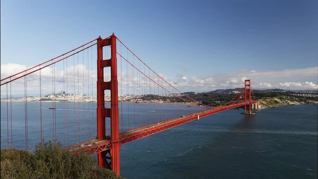 4k time lapse footage of Golden Gate bridge, San Francisco, California, USA.