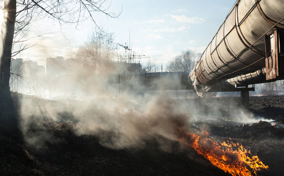 Fire near the pipelines